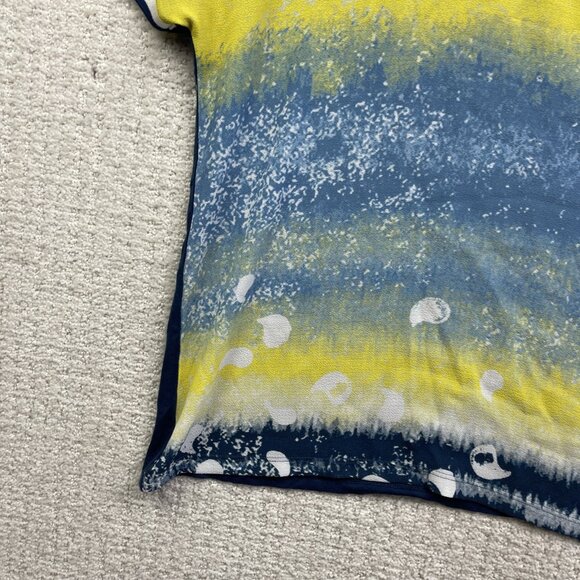 Brax Feel Good Abstract Multicolor Watercolor AOP Boho T-Shirt Womens Sz 36 - Picture 5 of 10